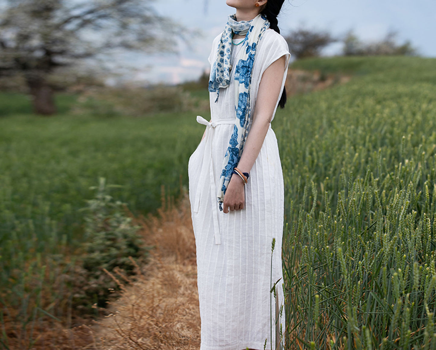 edoa Hand-pintucked Linen Dress 