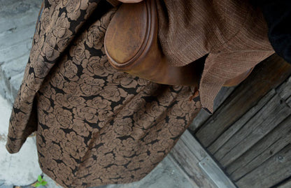 edoa Mud Silk Rose Juquard Skirt 