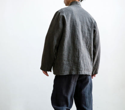 edoa Gray Washed Ramie Lined Jacket
