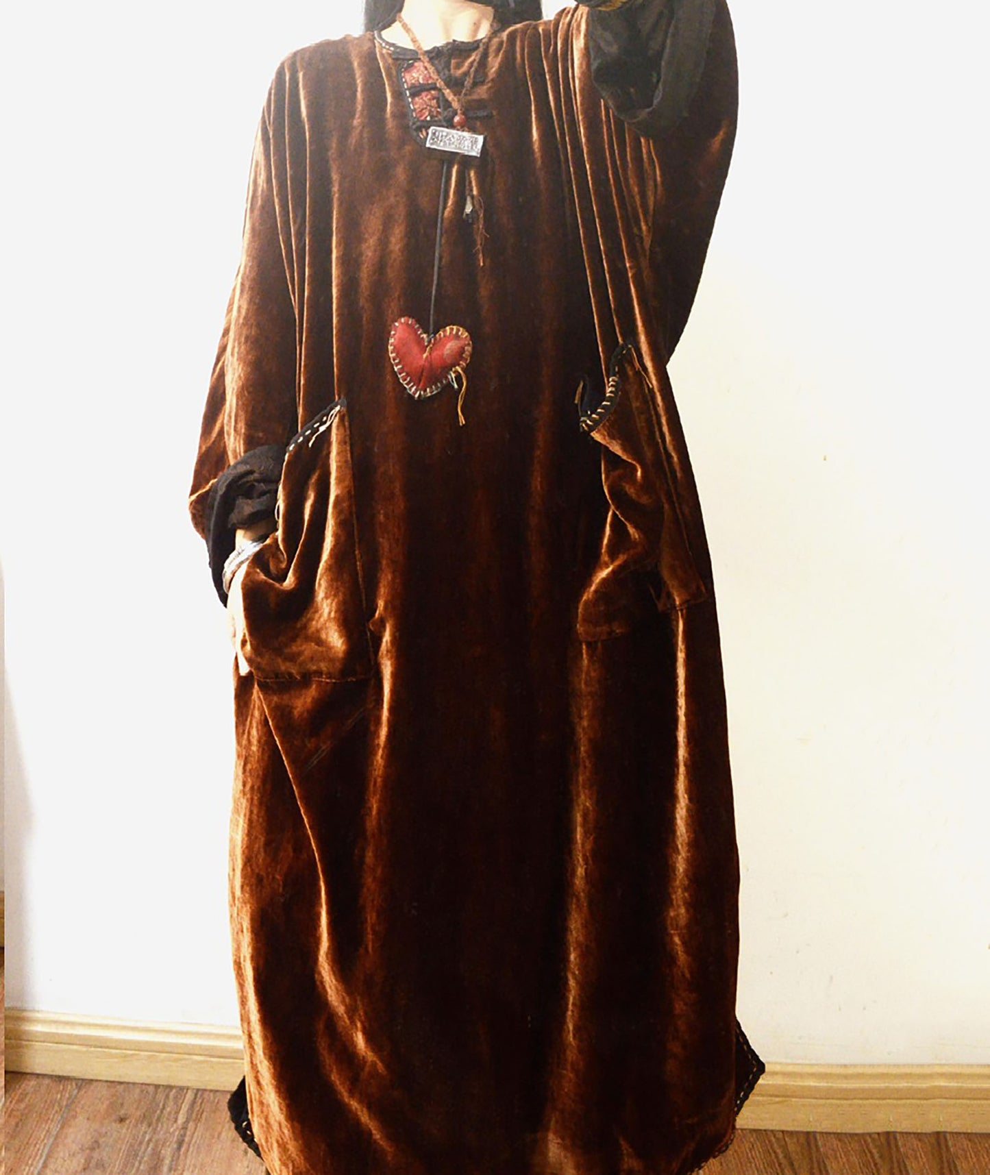 edoa Dioscrea Dyed Silk Velvet Winter Gown