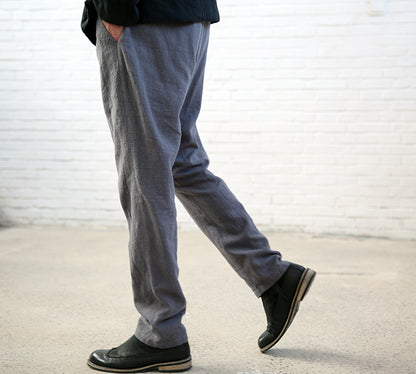 edoa Washed Ramie Folded Fly Pants