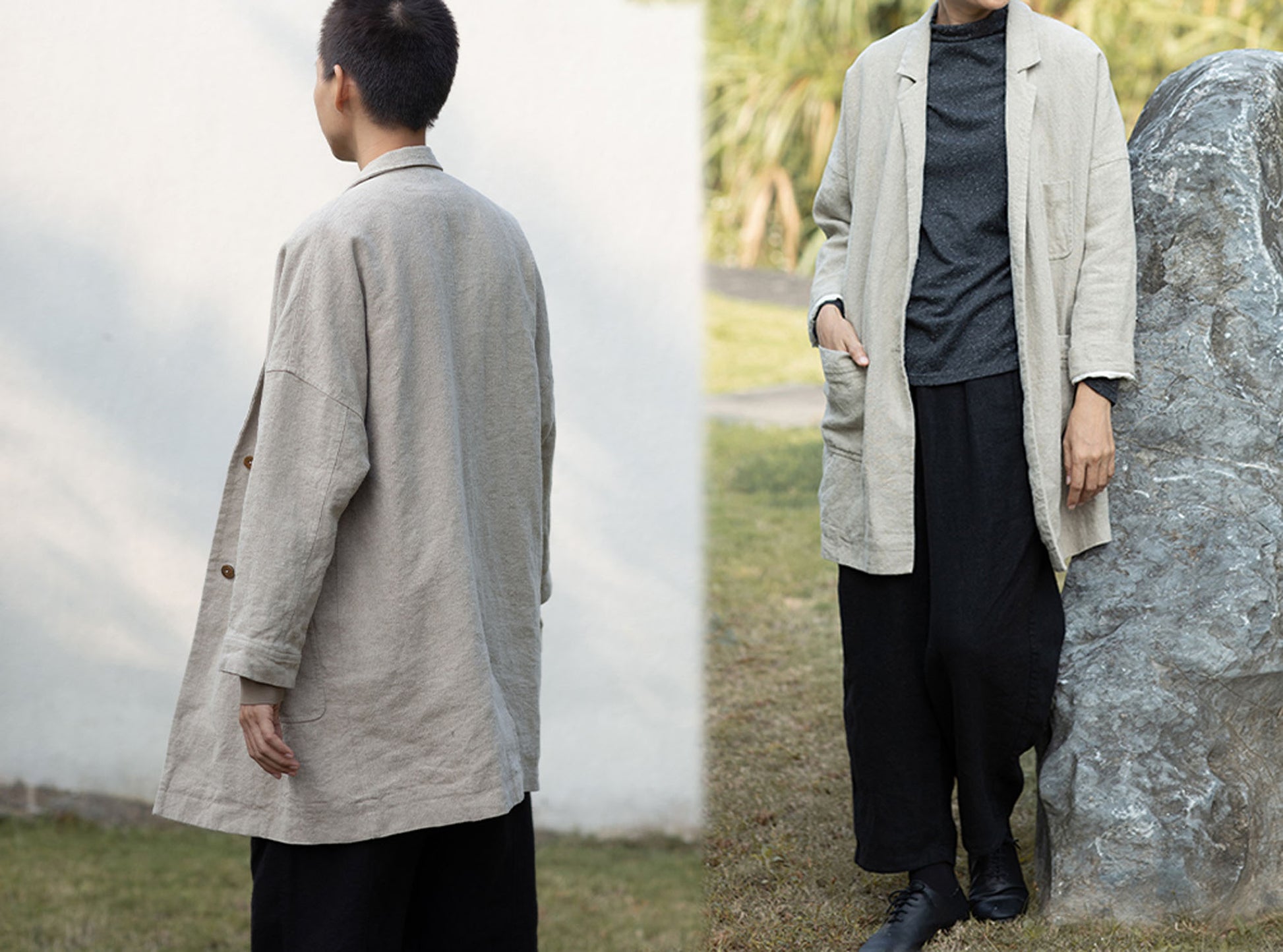 edoa Heavy Weight Flax Linen Blazer