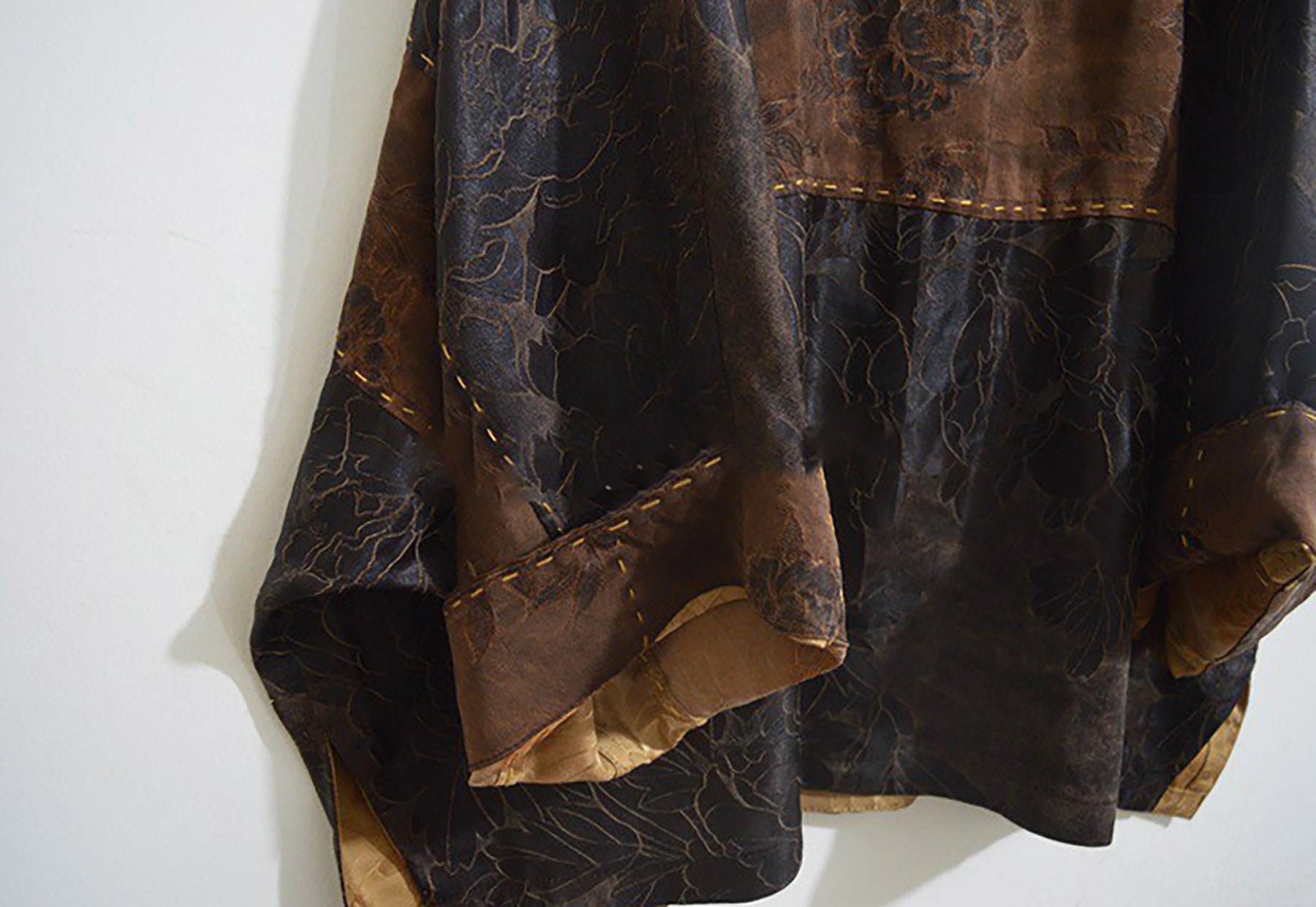 edoa Mud Silk Jacquard Patchwork Pullover