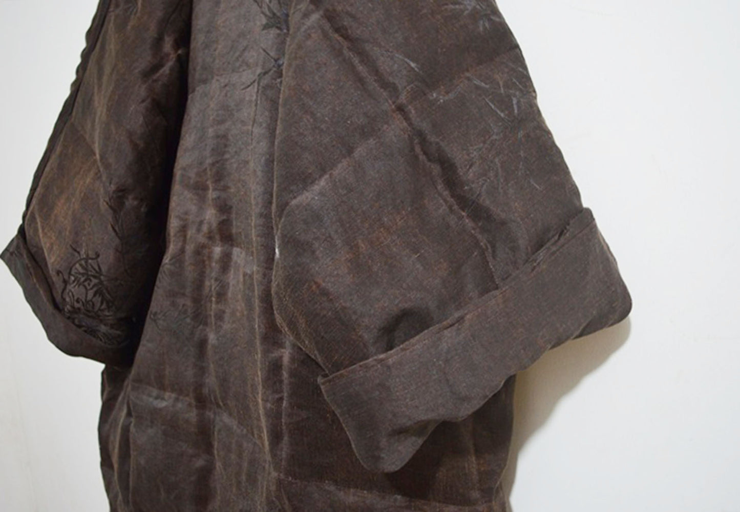 Mud Silk Linen Jacquard Goose Down Hanfu Coat co0185 X015