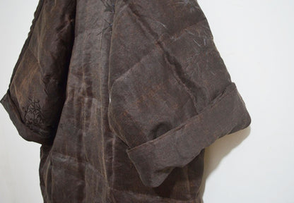 Mud Silk Linen Jacquard Goose Down Hanfu Coat co0185 X015