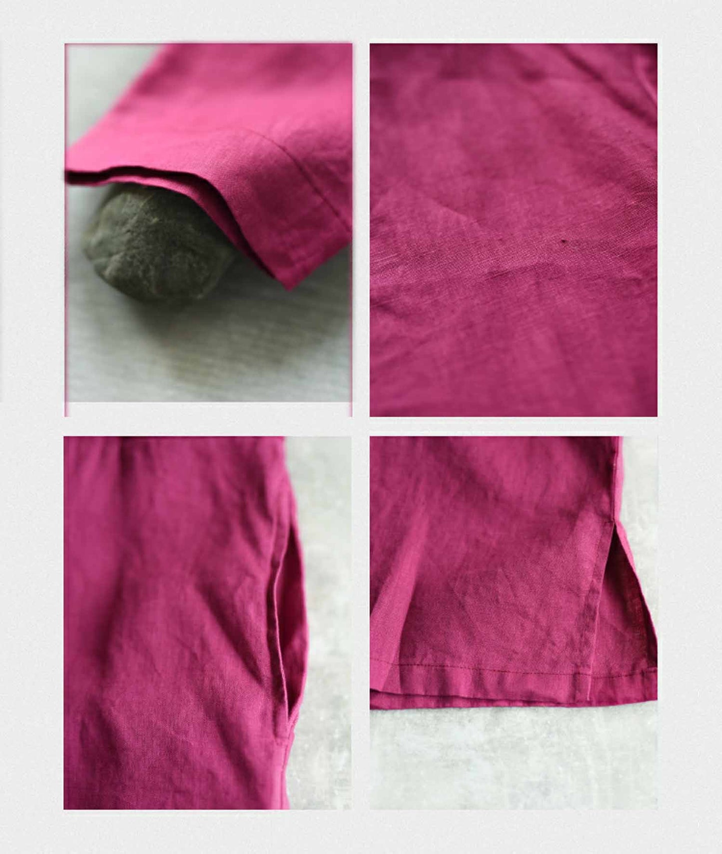 V-neckline Linen Tunic Dress dr0173 B053