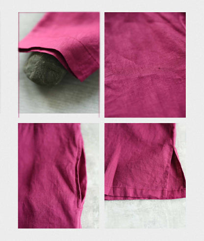 V-neckline Linen Tunic Dress dr0173 B053