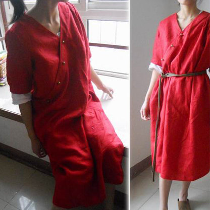 edoa Kimono Style Linen Blouse