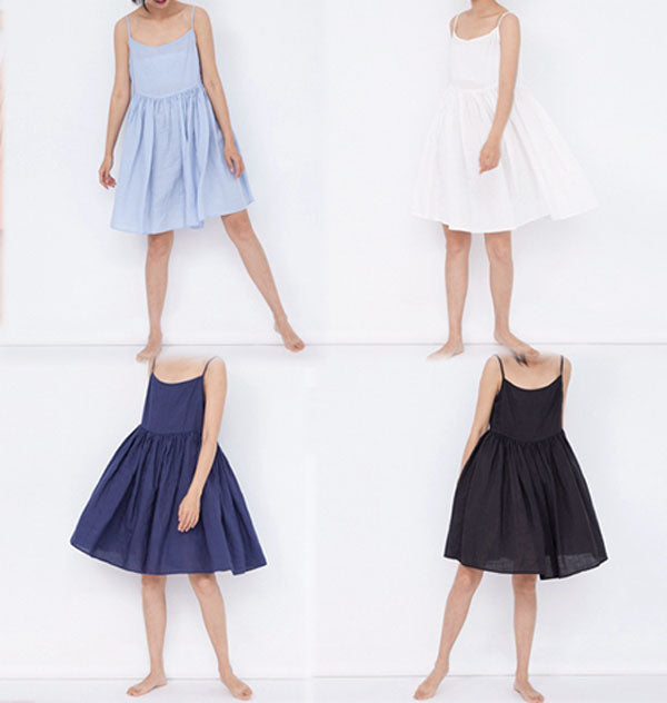 edoa Bubble Washed Ramie Cami Dress