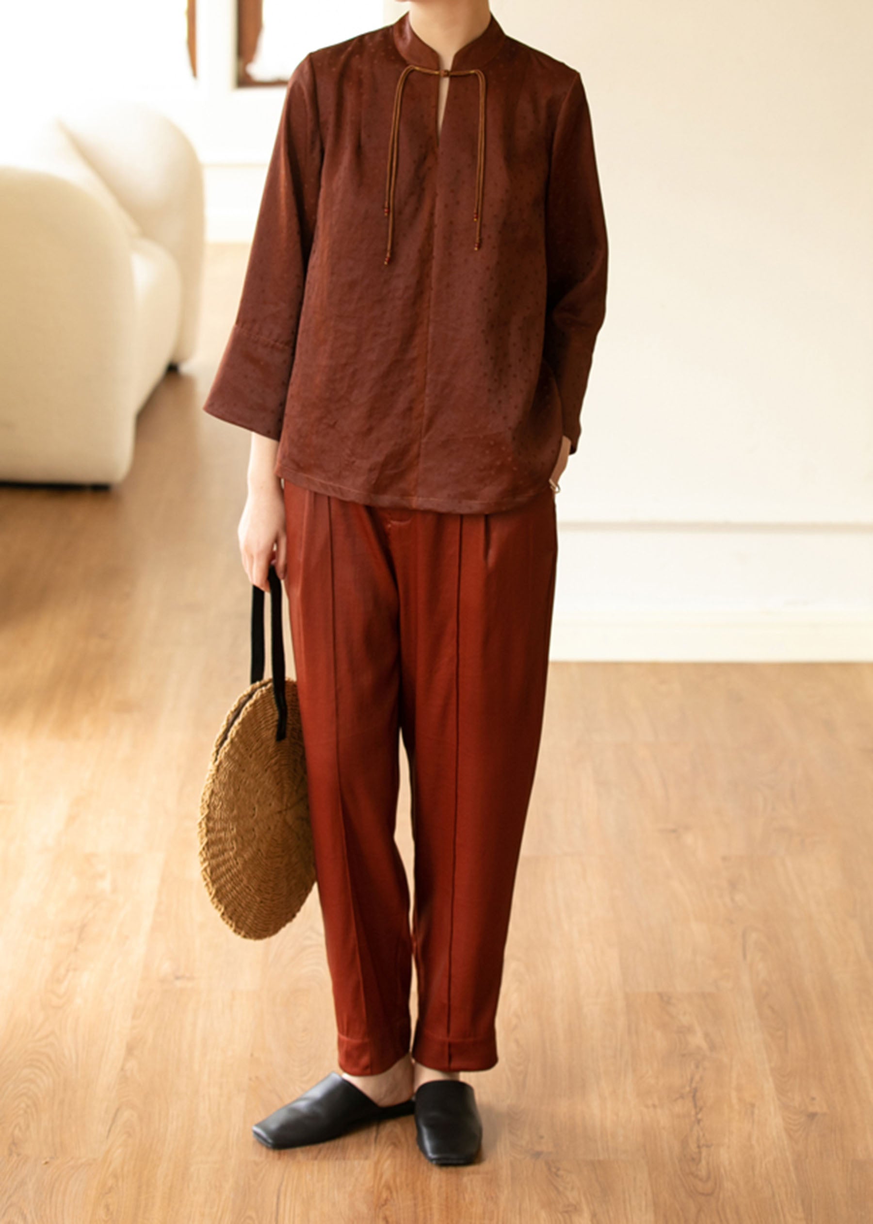 edoa Mud Silk Satin Pants
