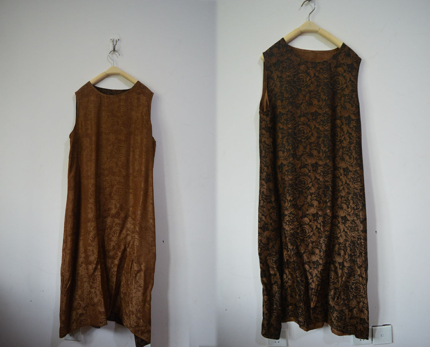 Reversible Gambiered Canton Gauze Tank Dress dr0228 A181