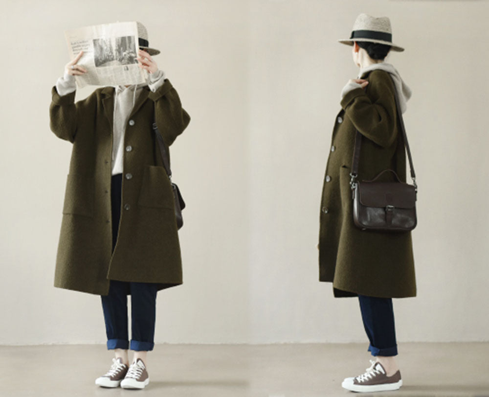 edoa Oversized Double Face Wool Coat 