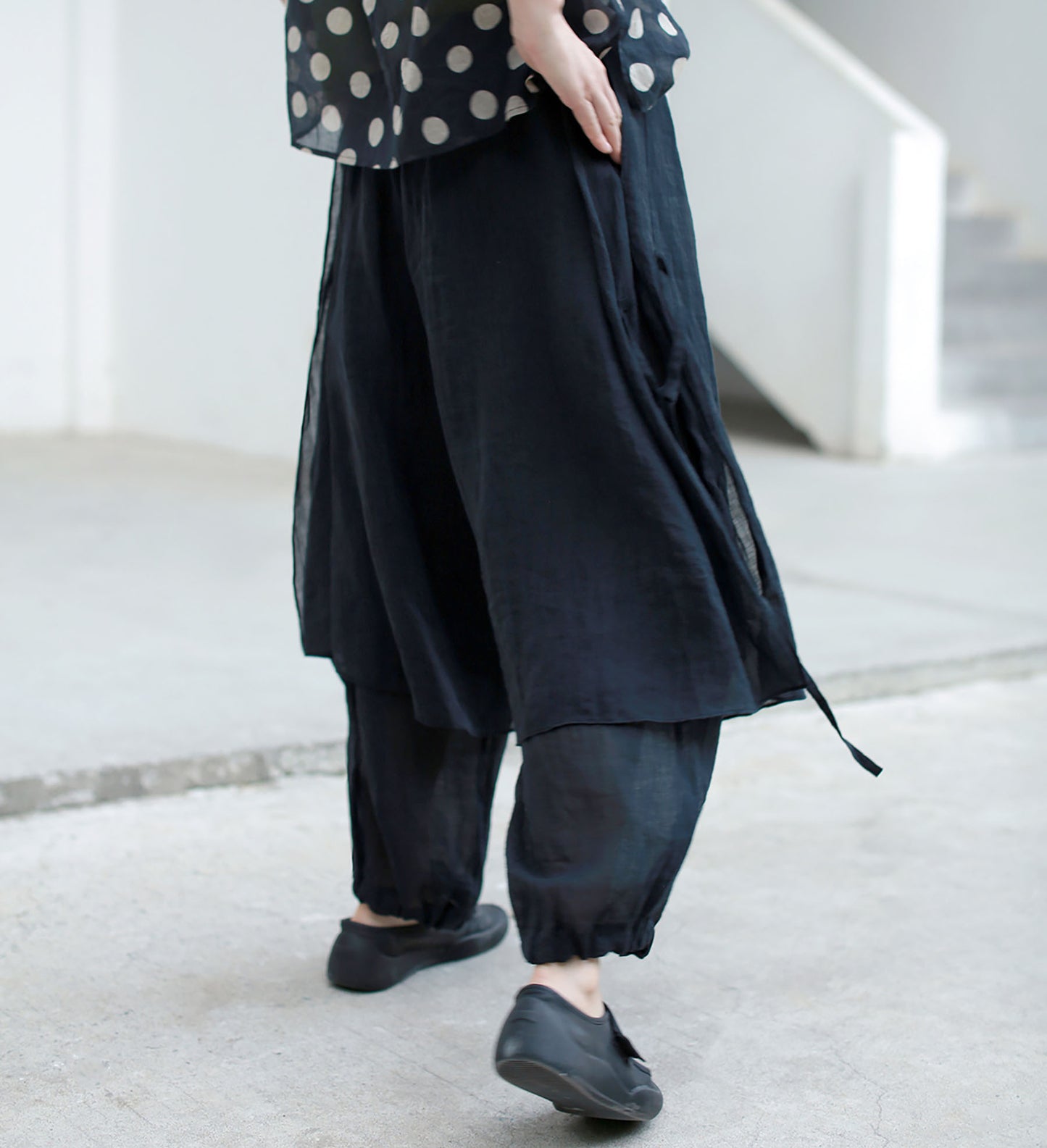 edoa Ramie Two Layer Lantern Pants 