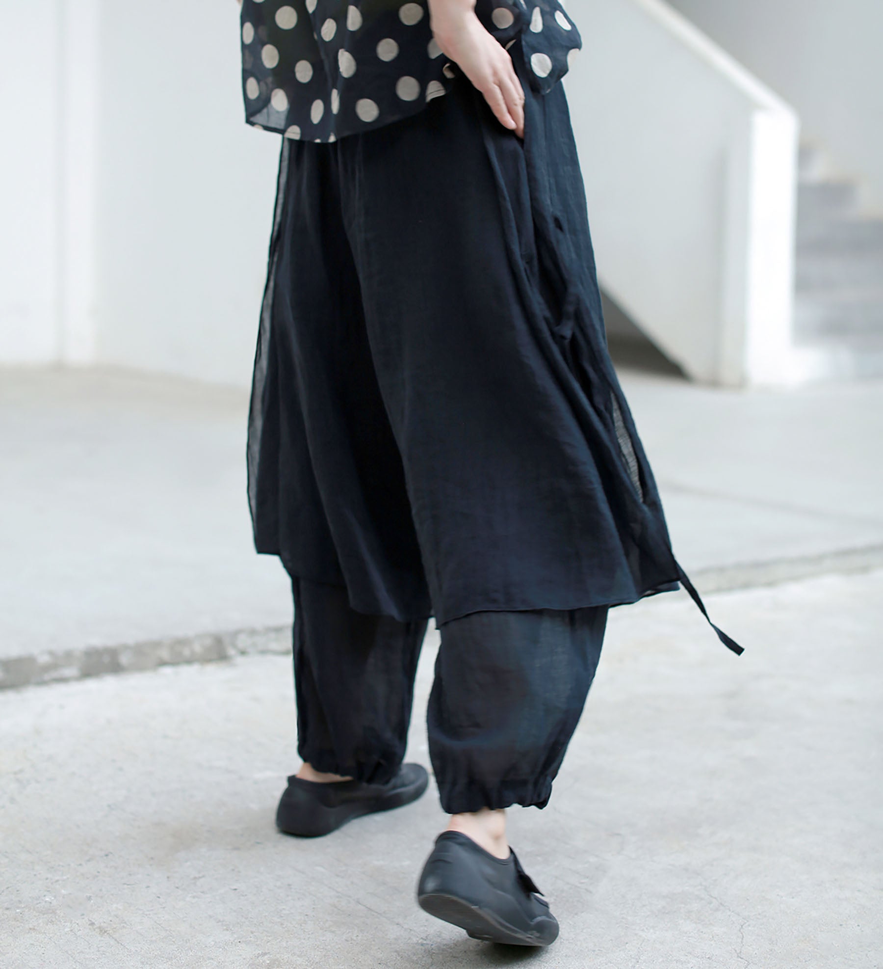 edoa Ramie Two Layer Lantern Pants 