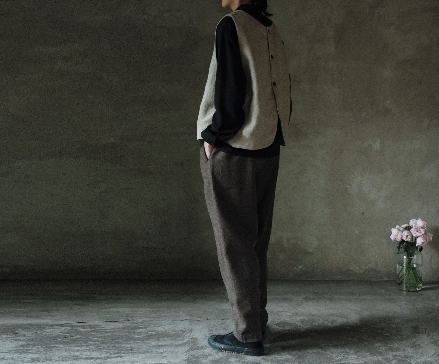 edoa Flax Linen Padded Vest