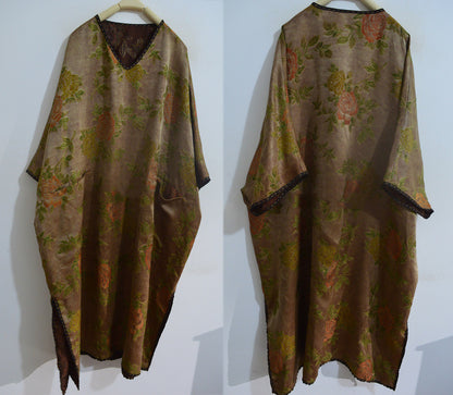 Reversible Mud Silk Song Brocade V-neck Dress dr0137 X283