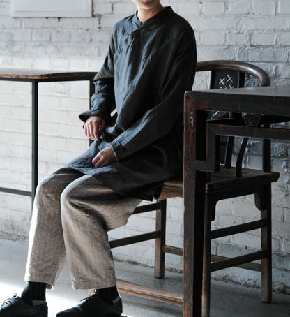 edoa Washed Linen Cheongsam Top