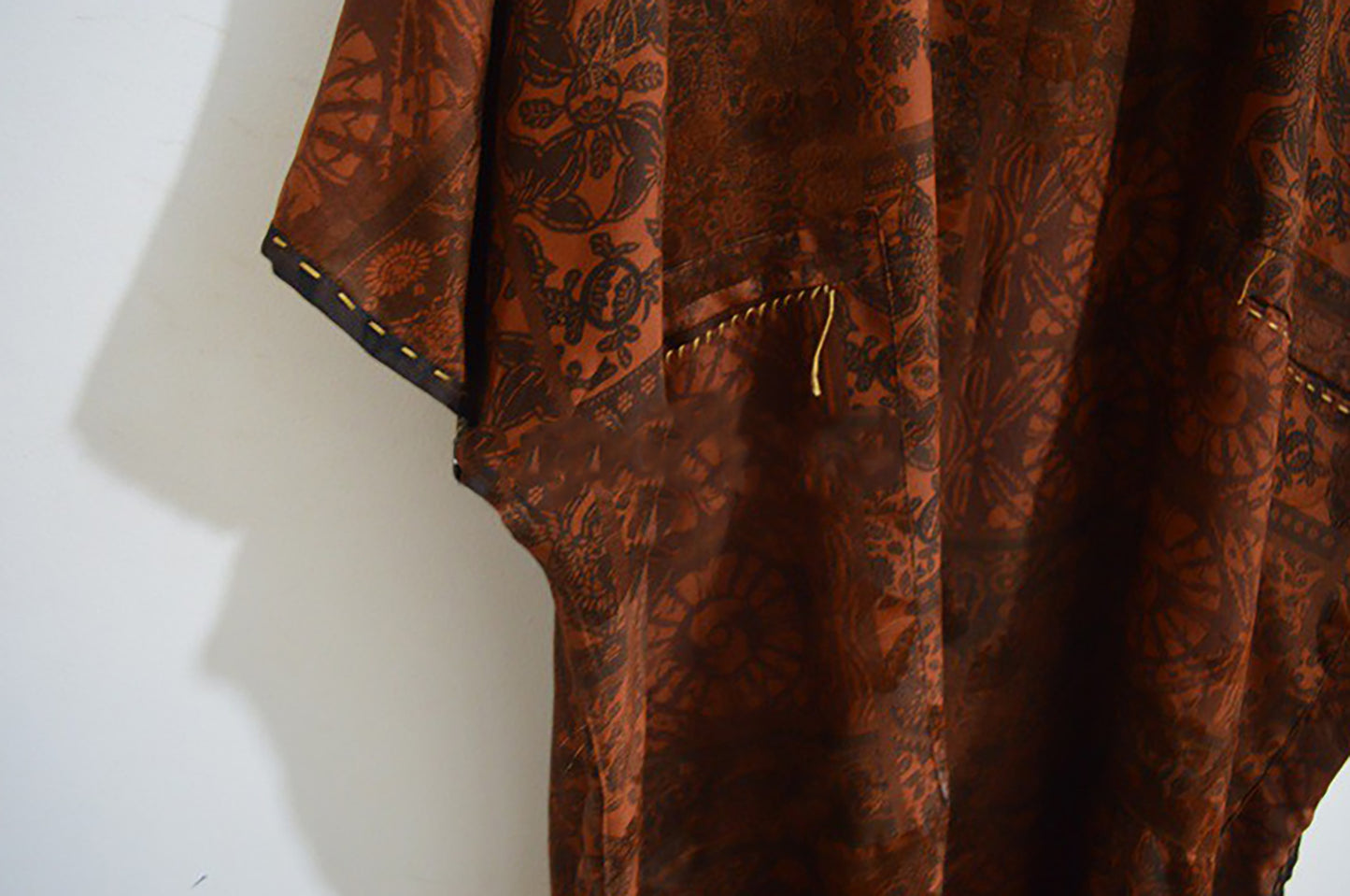 Reversible Printed Mud Silk Dress with Chinese Paper Cutting Pattern dr0142 X273