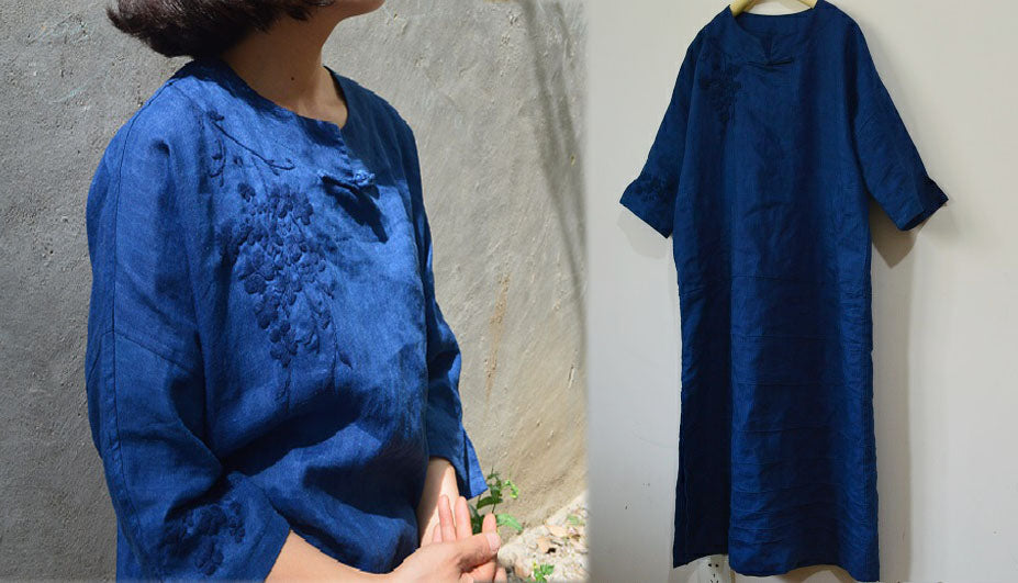 edoa Plant Dyed Linen Dress