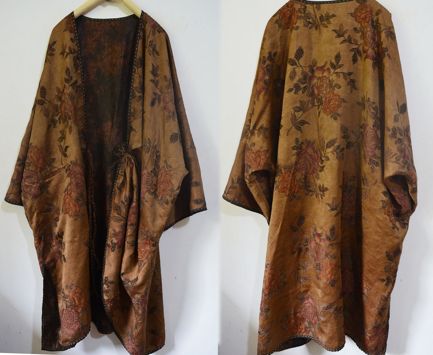 edoa Reversible Mud Silk Song Brocade Coat
