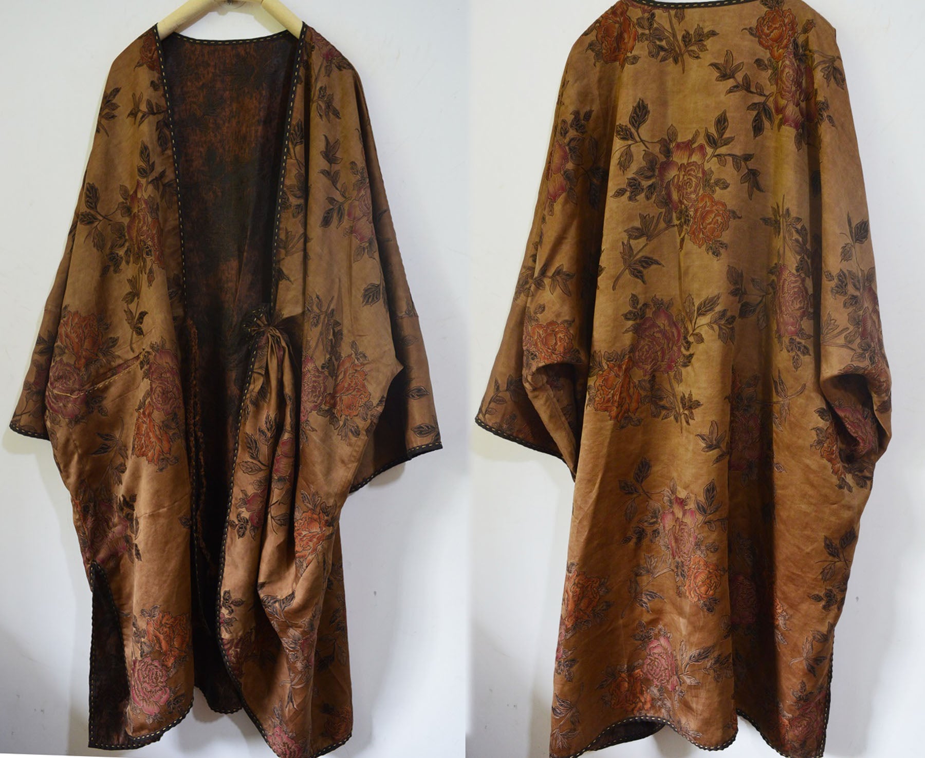 edoa Reversible Mud Silk Song Brocade Coat