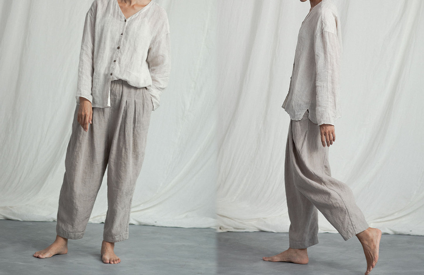 edoa Relaxed Flax Linen Pants