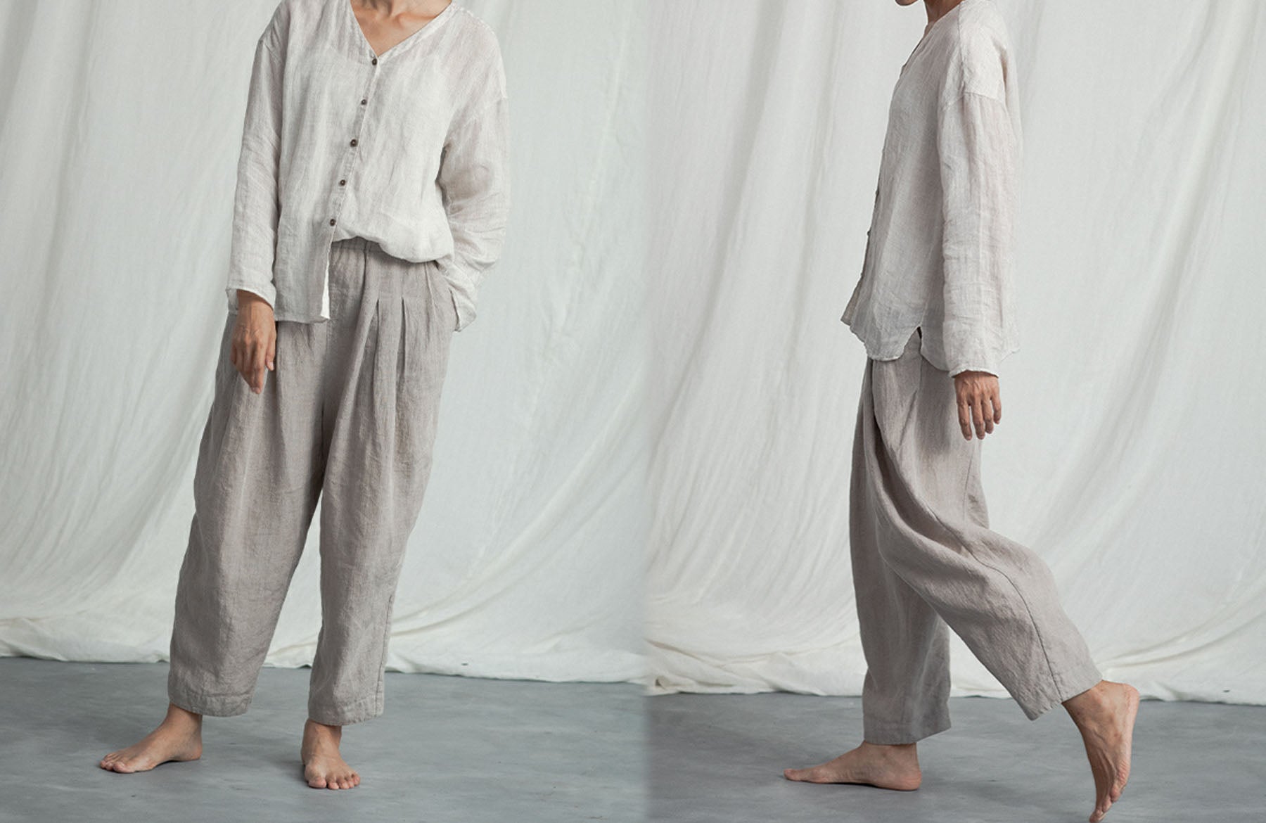 edoa Relaxed Flax Linen Pants