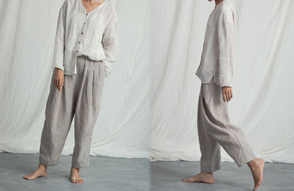 edoa Relaxed Flax Linen Pants