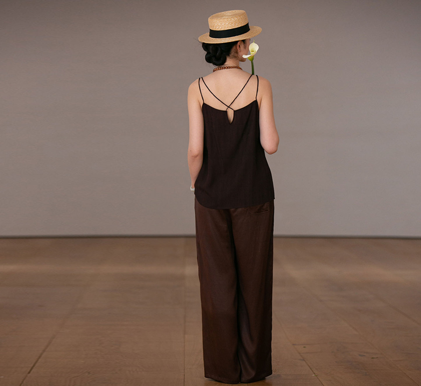 edoa  Mud Silk Slips Top