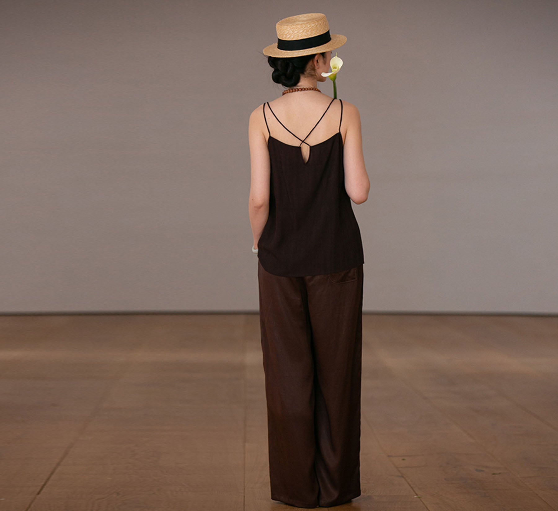 edoa  Mud Silk Slips Top