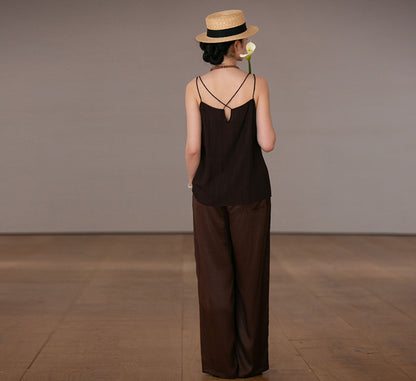 edoa  Mud Silk Slips Top