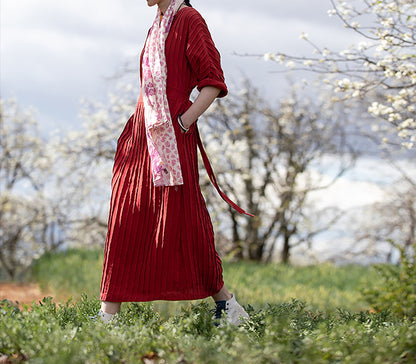 edoa Hand-pintucked Linen Dress