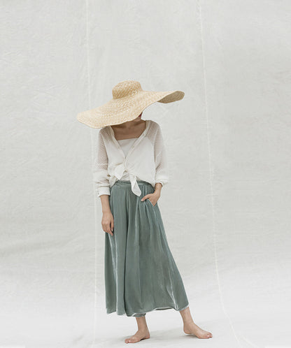 edoa Silk Velvet Wide Leg Pants