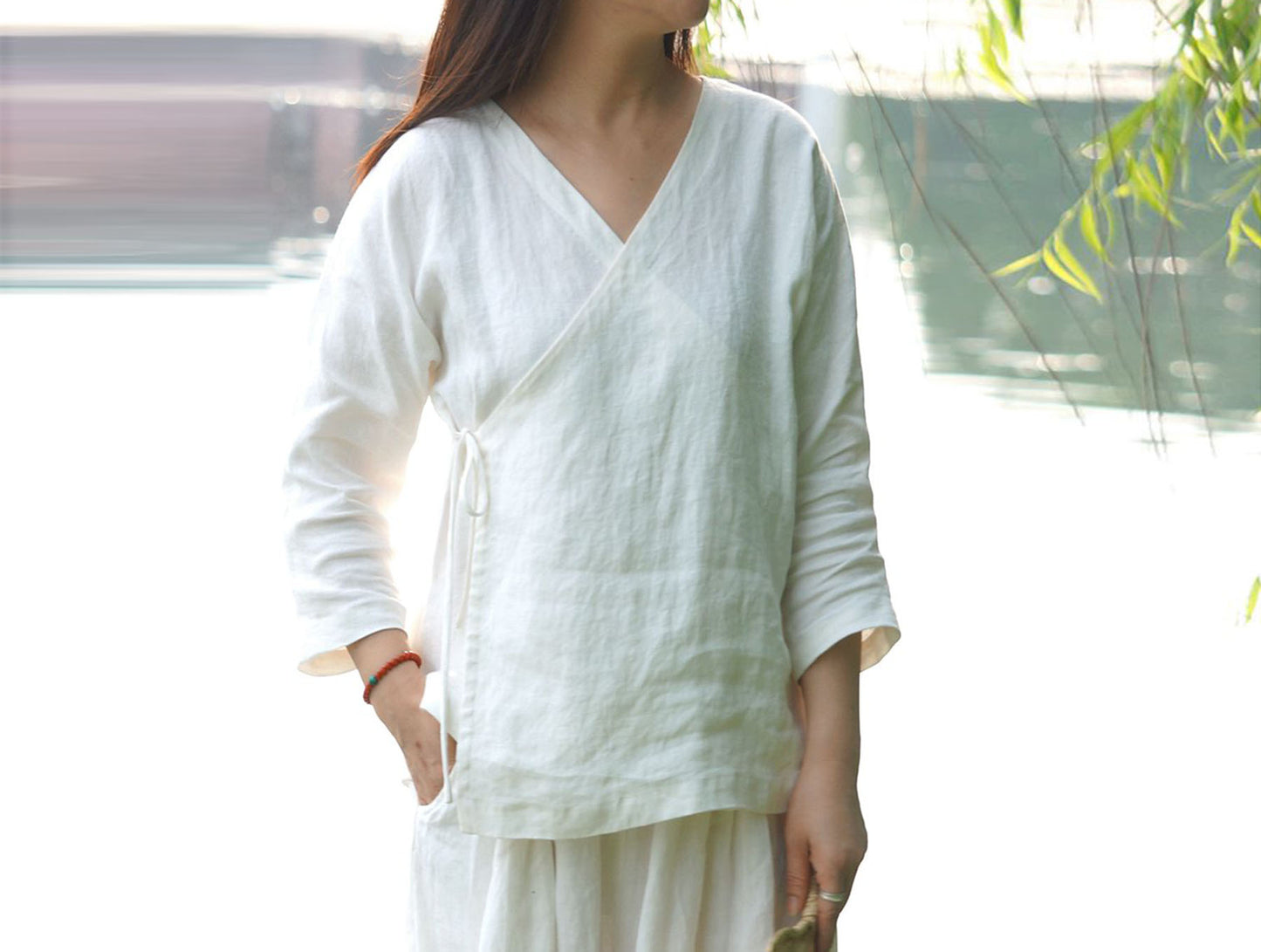 edoa Washed Linen Hanfu Top