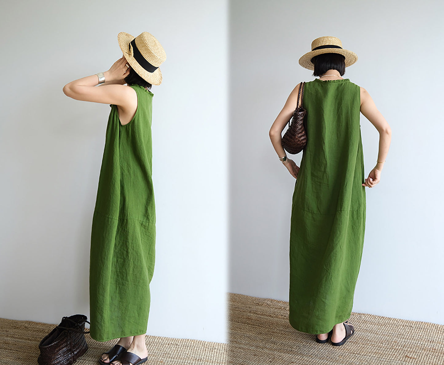 edoa Relaxed Sleeveless Cocoon Dress 