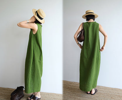 edoa Relaxed Sleeveless Cocoon Dress 