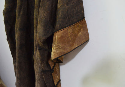 Oversized Mud Silk Linen Blend Jacquard Qipao dr0140 A872
