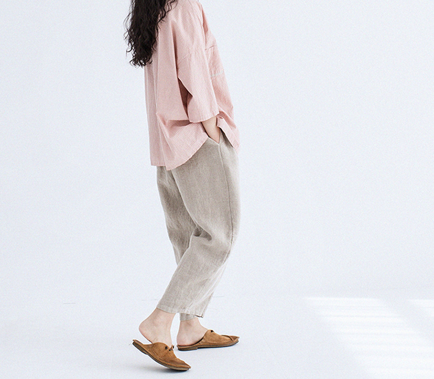 edoa Flax Linen Tapered Pants