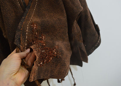 edoa Loose Mud Tussah Silk Jacquard Jacket