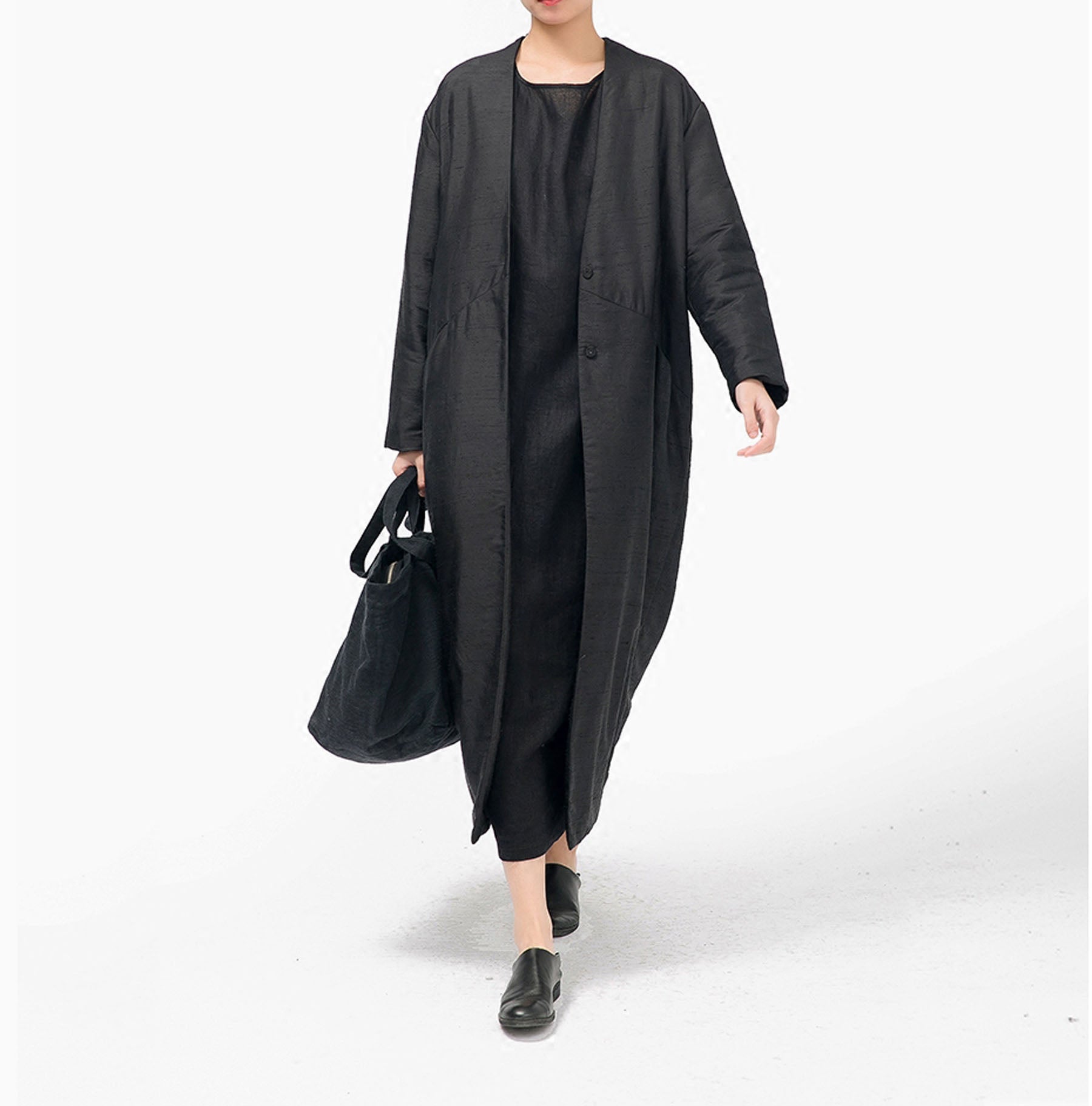 edoa Light Weight Dupioni Silk Padding Coat 