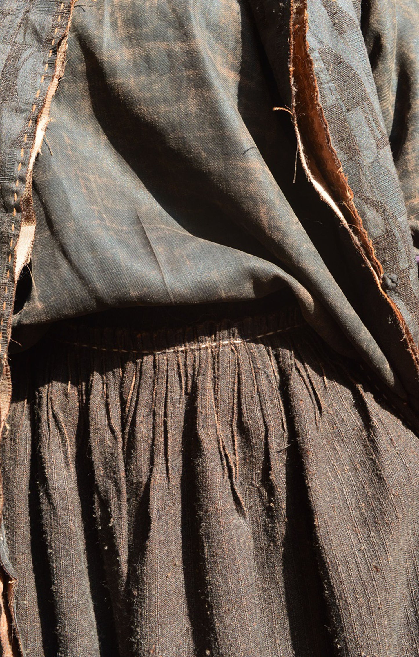 edoa Mud Tussah Silk Pintucked Maxi Skirt