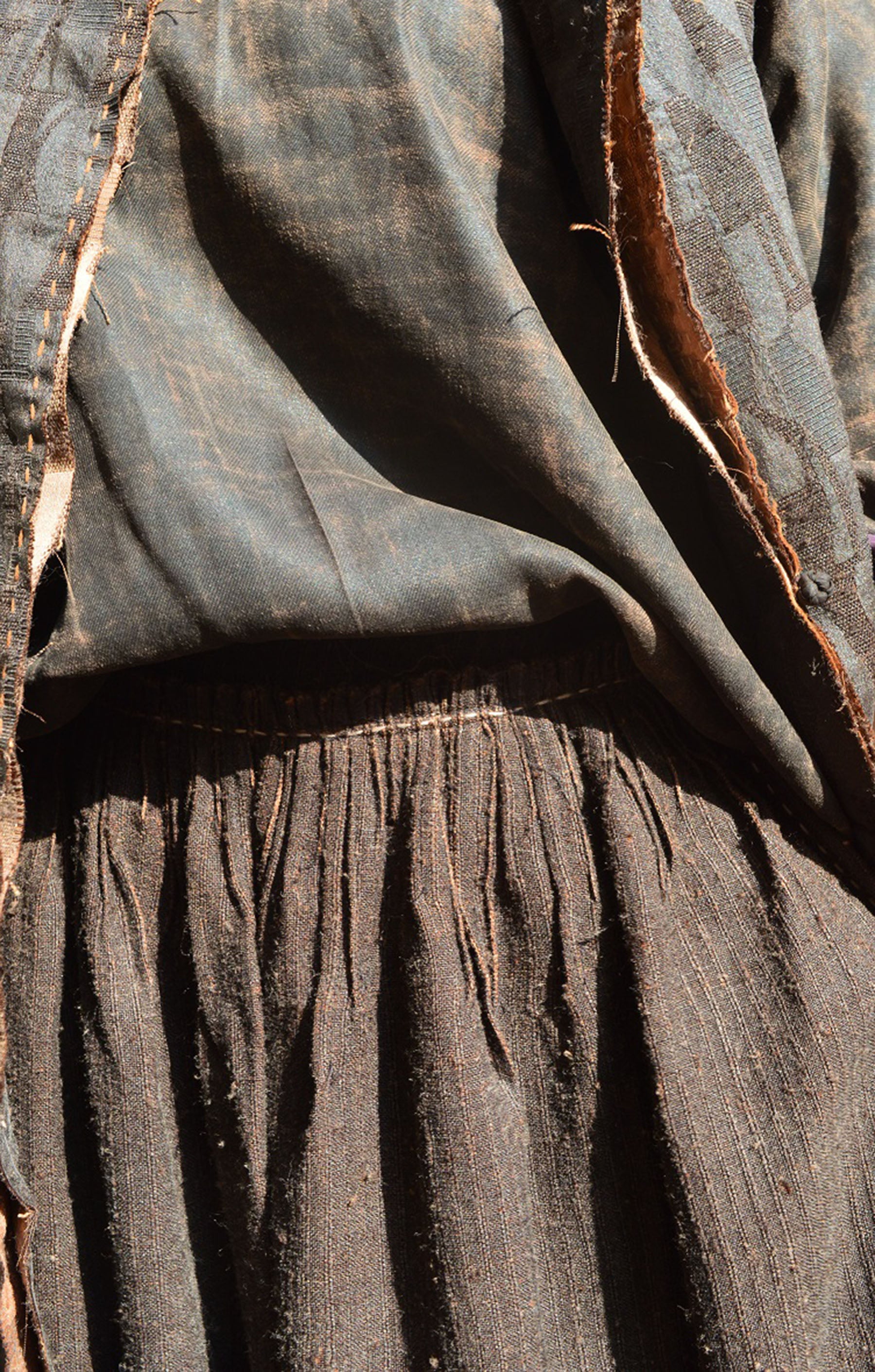 edoa Mud Tussah Silk Pintucked Maxi Skirt