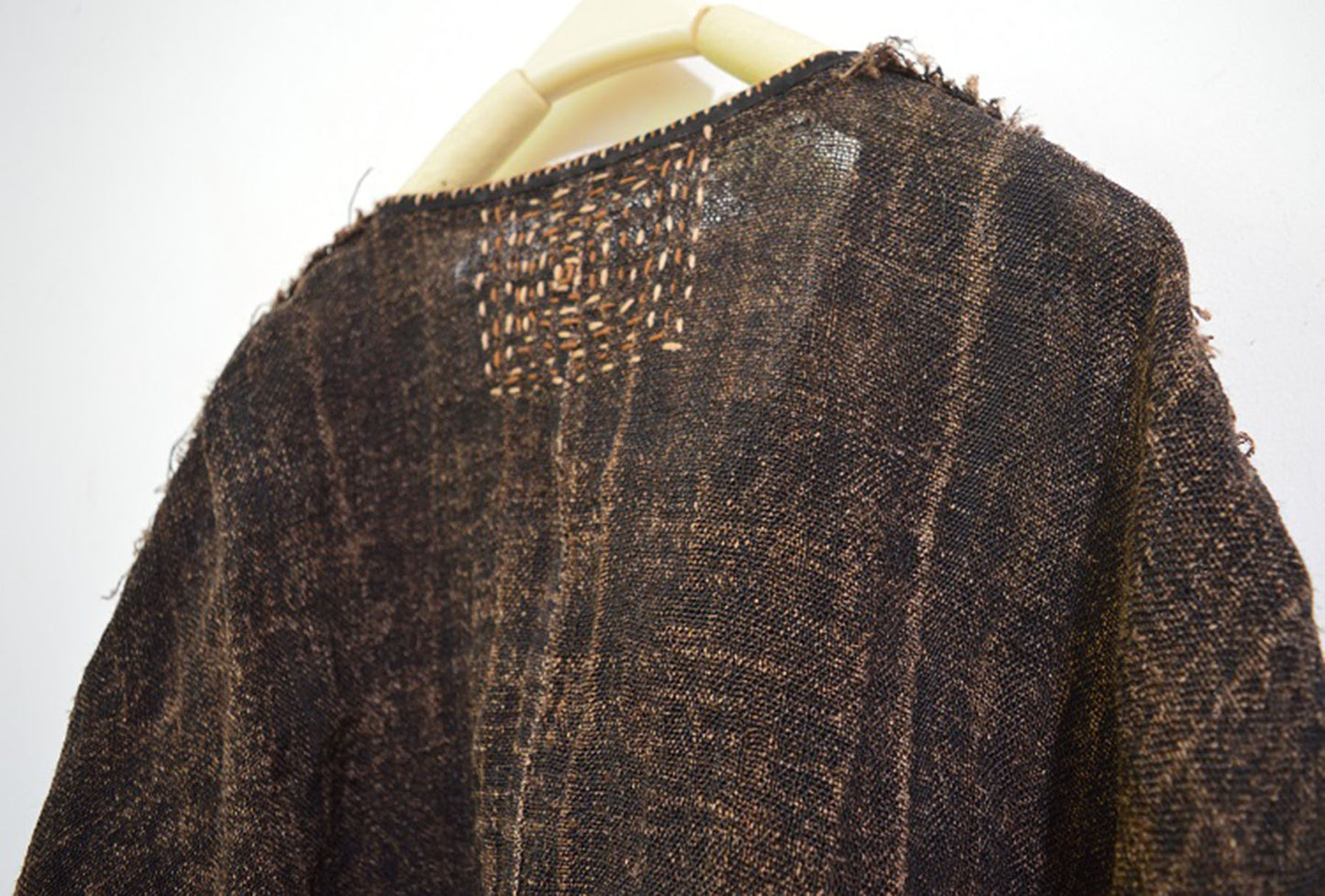 Loose Fitting Plant Dyed Hand Woven Linen Cardigan Jacket ja0051 A673