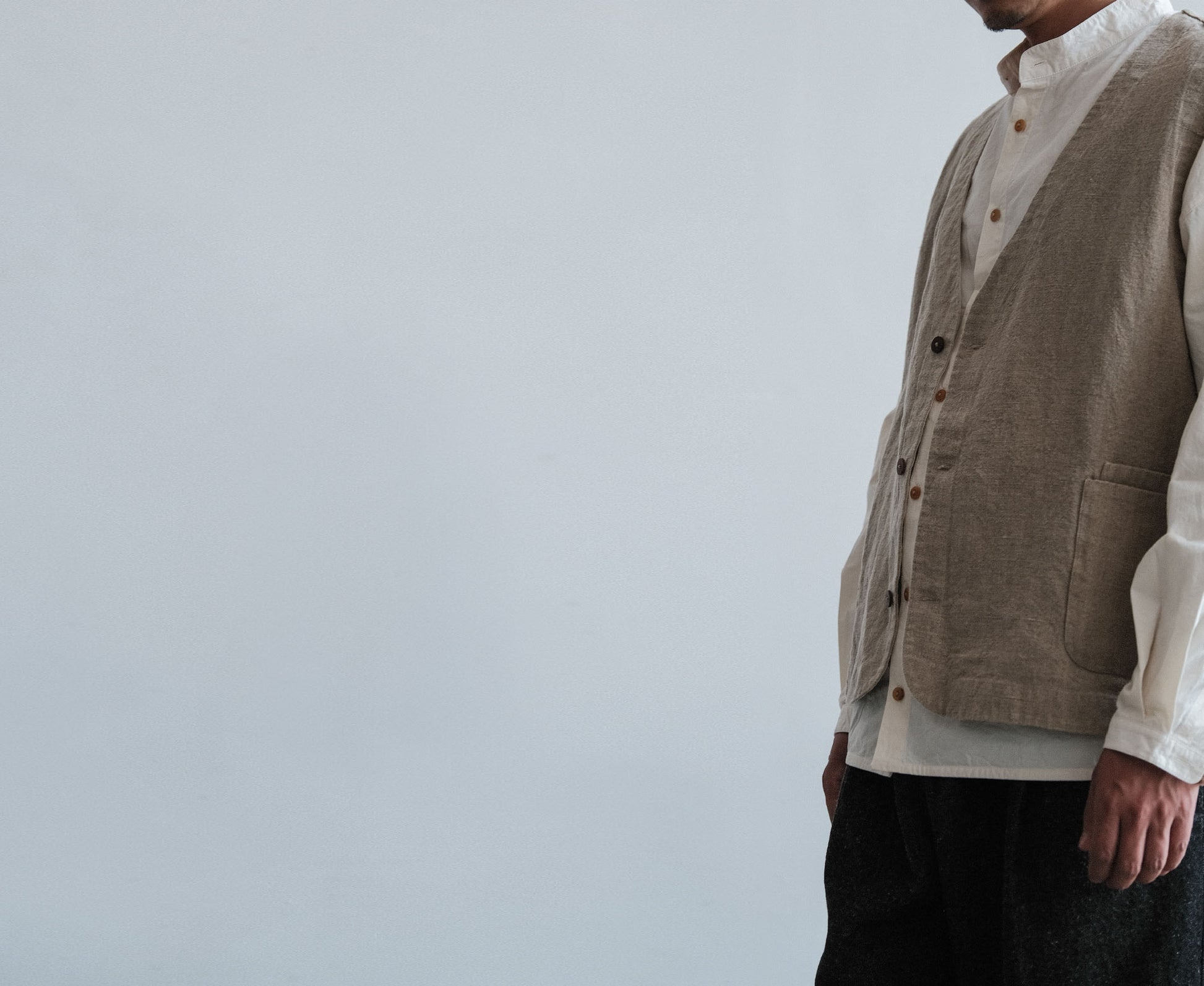 edoa Heavy Weight Flax Linen Vest