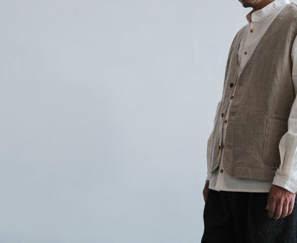 edoa Heavy Weight Flax Linen Vest