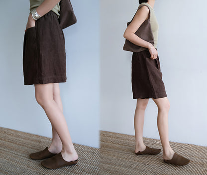 edoa Yarn Dyed Linen Summer Shorts