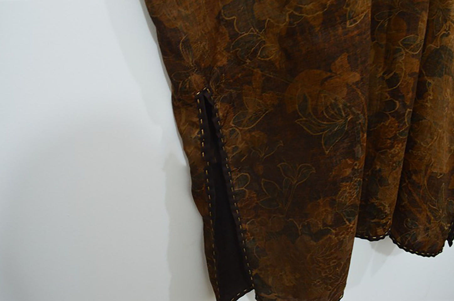 Reversible Printed Mud Silk Charmeuse V-neck Tunic tu0032 X176