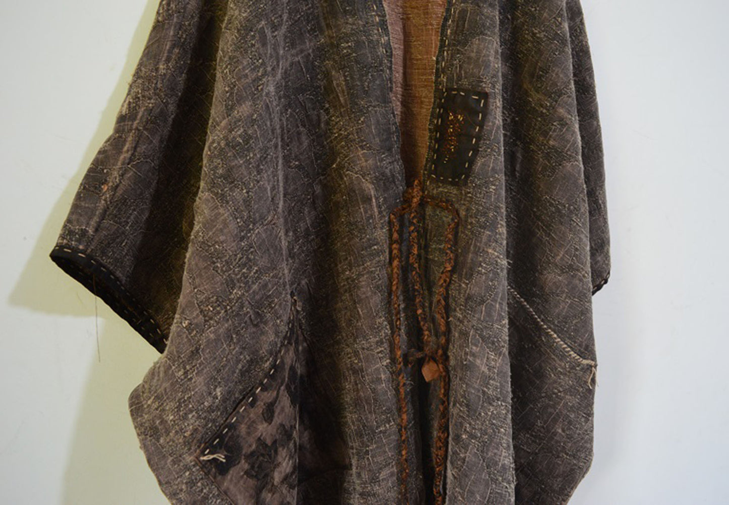 Reversible Mud Tussah Silk Jacquard Coat co0183 X011