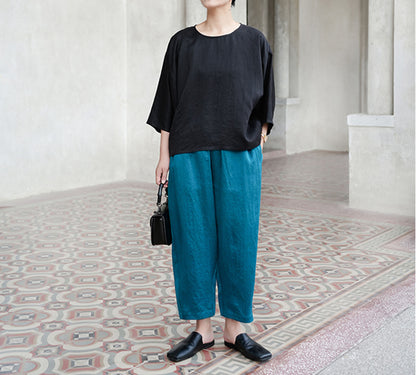 edoa Cracked Mud Silk Charmeuse Tappered Pants 