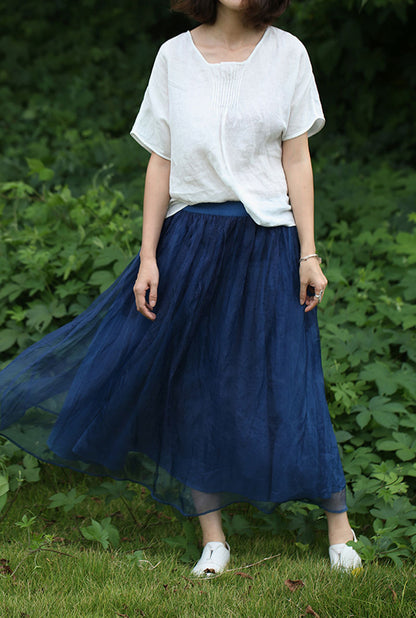 edoa High Counted French Linen Shirt